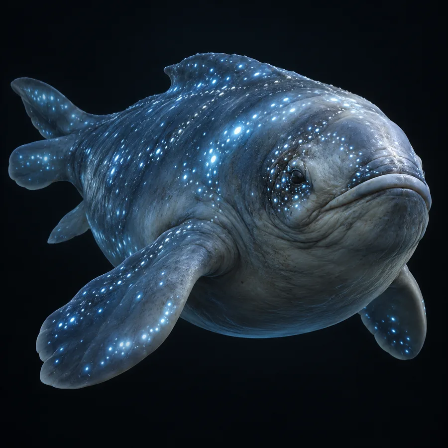 想像の生き物「シンカイアオダマ」のイメージ